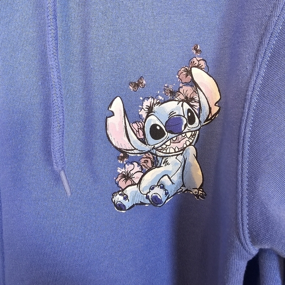 Lilo & Stitch Disney Zip-Up Hoodie Sweater Jacket Grapic Floral - Picture 4 of 5